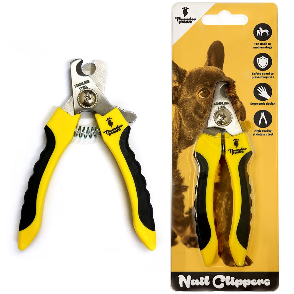 Thunderpaws Professional-Grade Dog Nail Clippers with Protective Guard and Safety Lock (Small to Medium Breeds, Yellow) Small to Medium Breeds - PawsPlanet Australia