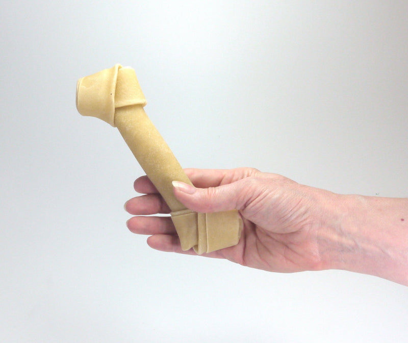 Britten & James Natural Rawhide Knotted Bone Chews for Dogs Large [Pack of 10] Large Chews (Pack of 10) - PawsPlanet Australia