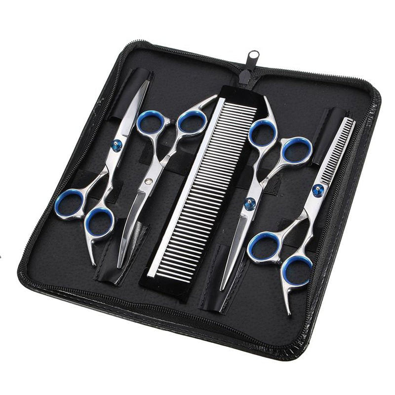 Hundeschere Fellschere für Hunde Katze 5-in-1 Scharfe Gebogene Schere Set Dog Grooming Set für Gesicht, Körper, Ohren - PawsPlanet Australia
