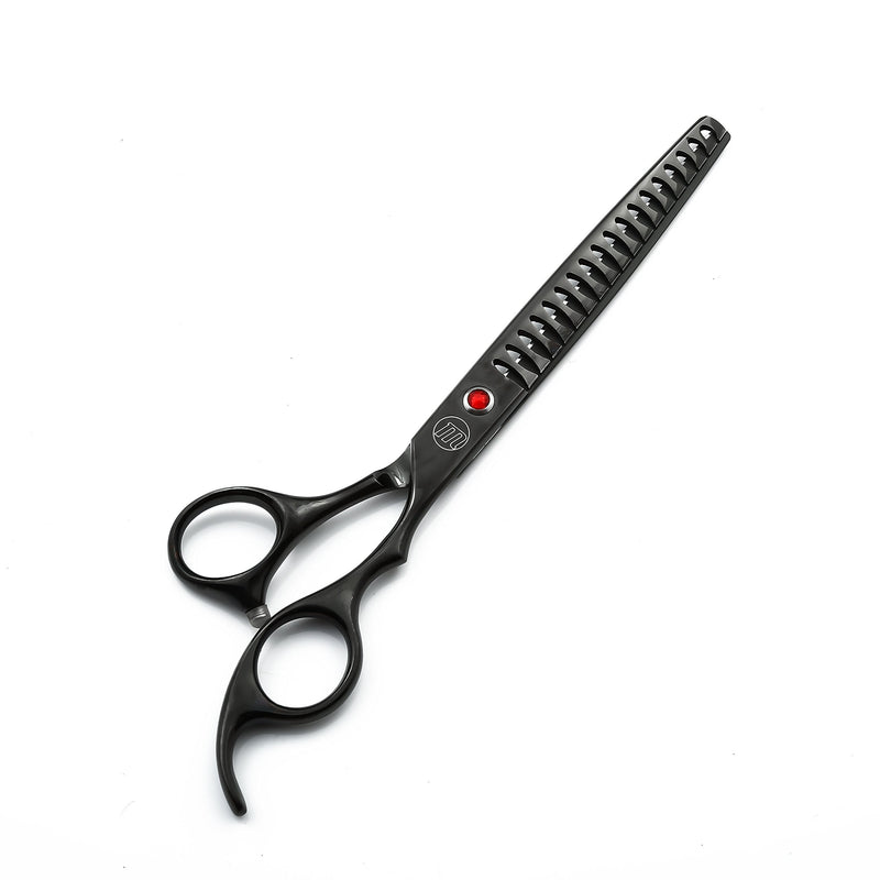 Moontay Professional Razor Edge Series - 7.0 inch 9CR Stainless Personality Design Pet Grooming Chunker Shears for Pet Groomer (Black) Black - PawsPlanet Australia