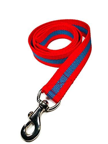 Smarty Pawnts Premium Cotton Dog Leashes, Blue and Red (Large) Large - PawsPlanet Australia