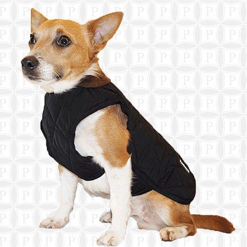 Pawberry Classic Dog Coat with Built in Harness, 31 cm, Black - PawsPlanet Australia