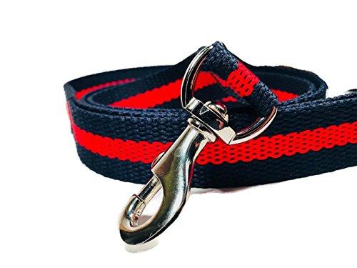 Smarty Pawnts Premium Cotton Dog Leashes, Navy and Red (Small) Small - PawsPlanet Australia