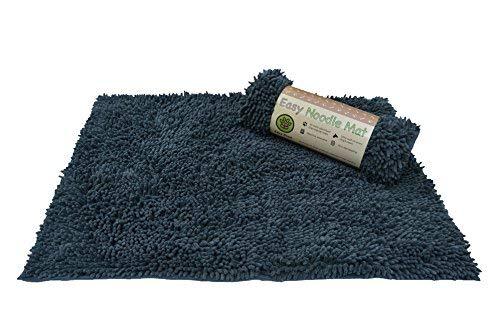 Easy Noodle Mat for Muddy Paws | 65 x 90cm | Super-Absorbent | Non-Slip | Machine Washable | Tumble Dryer Able | Ultra-Soft | Steel/Grey | Plain Steel - Grey Easy Noodle Mat - Plain - PawsPlanet Australia