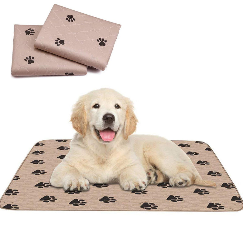 PUPOUSE Washable Puppy Training Pad - 2 Pack (80 x 90 cm) Dog Pads Reusable Dog Pet Pee Mats Super Absorbing Waterproof Pet Training and Travel Pads Extra Large (Brown) Brown - PawsPlanet Australia