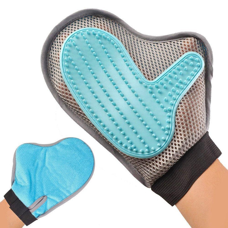 SeeKool Pet Grooming Glove, Deshedding Tool & Furniture Pet Hair Remover Mitt Rubber Tips for Massage Efficient Deshedding Glove For Cats & Dogs with Short Medium & Long hair - PawsPlanet Australia