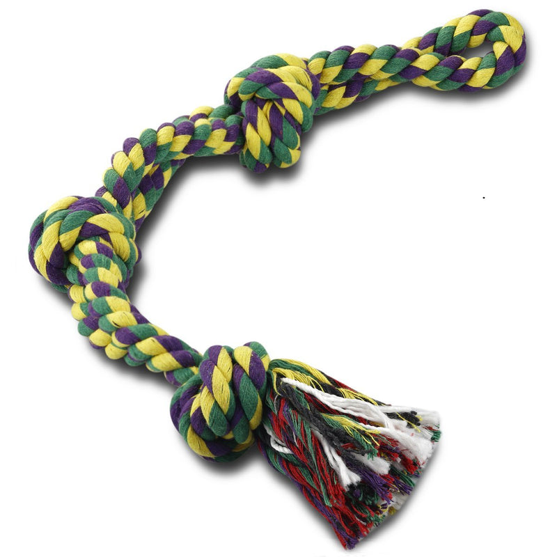 RIO Direct Dog Rope Toys for Strong Dogs Large dogs, Sturdy 3-Knots Rope Tug, Tough Dog Chew Toy - Extra Durable - Nearly Indestructible - Washable, for Large Breeds Big Dogs - PawsPlanet Australia