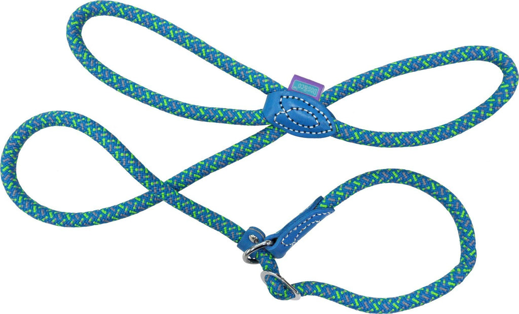 Dog & Co Mountain Rope Slip Lead Ocean Blue Line & Grey 150cm, clear - PawsPlanet Australia
