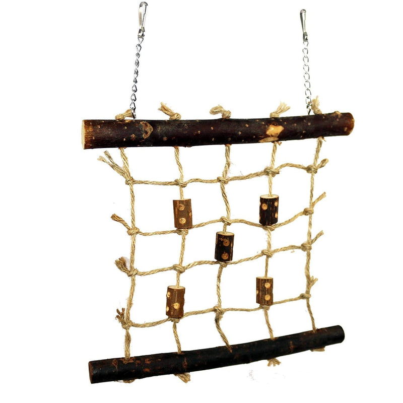 Pet Ting Natural Living Rope Climbing Wall 27 x 24cm - Bird Toy Wall Wooden - Finch Canary Budgie Etc - PawsPlanet Australia