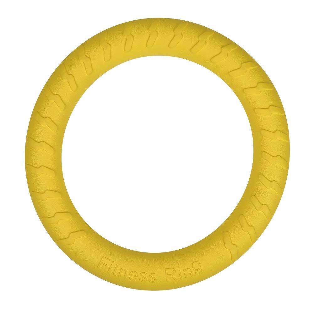 NOZOMI Dog Toy Dog Ring Toy, Outer Diameter: 29cm/11.4in, Dog Fying Ring Dog Fying Disc, Amphibious, Dog Chew - Grinding or Cleaning Teeth, Medium and Large Dogs Toy - Yellow - PawsPlanet Australia