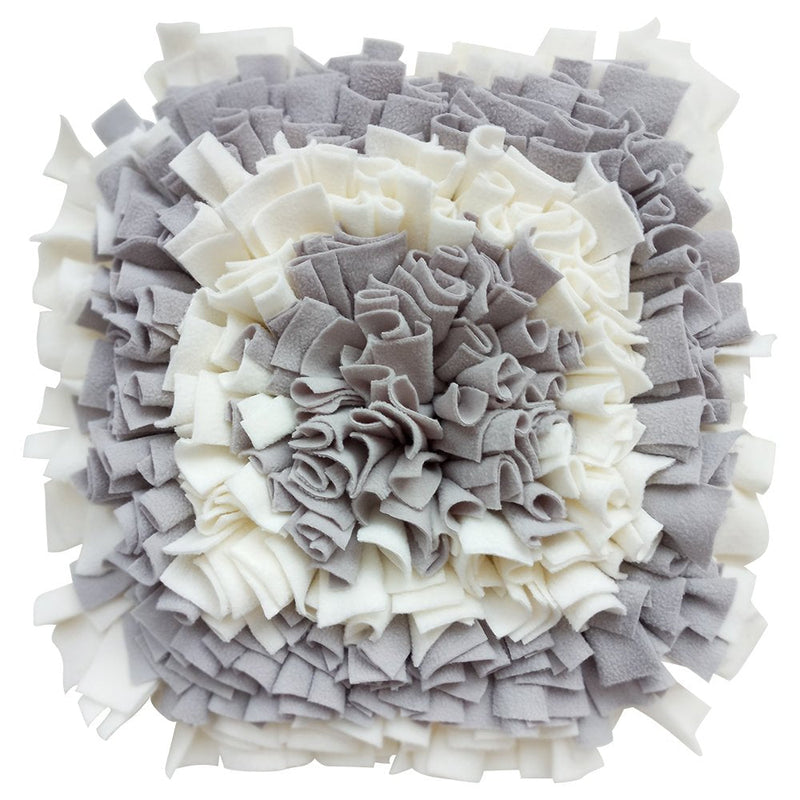 YEAKOO Dog Snuffle Mat,BenchMart Hand Woven Dog Sniffing Pad Soft Pet Nose Work Smell Snuffle Mat Training Feeding Foraging Skill Blanket Dog Play Mats Puzzle Toys 45 x 45cm (Grey/White) Grey/White - PawsPlanet Australia