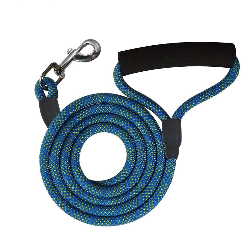 UNICOM Heavy Duty Strong Dog Lead Pet Leash for Dogs Lead with Metal Swivel Hook, Strong for Medium and Large Dogs, Dog Leash with Leather Collar (1.2 M /47 Inch, Blue) 1.2 M - PawsPlanet Australia