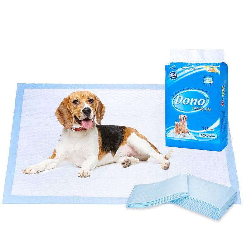 Dono Pet Training Pee Incontinence Pad Puppy House Training Pads Mats for Younger Pets, Adult Pets 60 * 90cm Highly Absorbent & Leakproof 1 bag 60x90 cm (Pack of 10 - PawsPlanet Australia