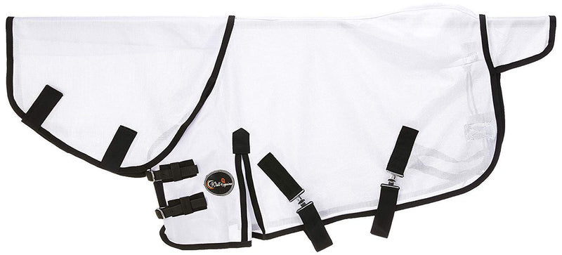 Cwell Equine NEW MINI/SHETLAND/PONY FLY RUG SOFT MESH ATTACHED NECK COVER WHITE 3'6-4'9" (3'0") 3'0" - PawsPlanet Australia