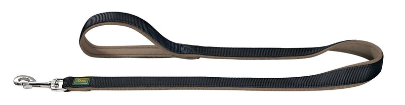 HUNTER Leash Neopren 15/110 Nylon navy/Neoprene walnut Small - PawsPlanet Australia