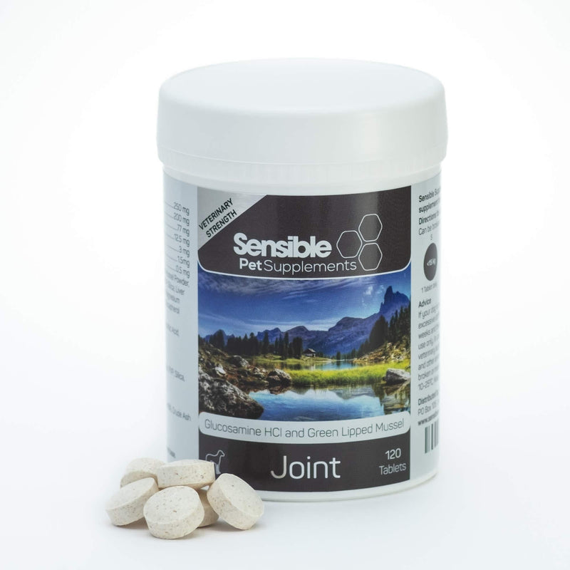 Sensible Pet Supplements 'Joint' for medium and large dogs. Contains glucosamine, green lipped mussel and a range of antioxidants. 120 chewable tablets. - PawsPlanet Australia