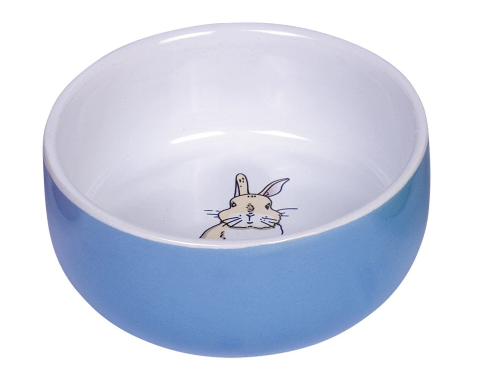 Nobby Rabbit Rodent Ceramic Bowl Diameter 11 cm x 4.5 cm Blue / White blue-white - PawsPlanet Australia