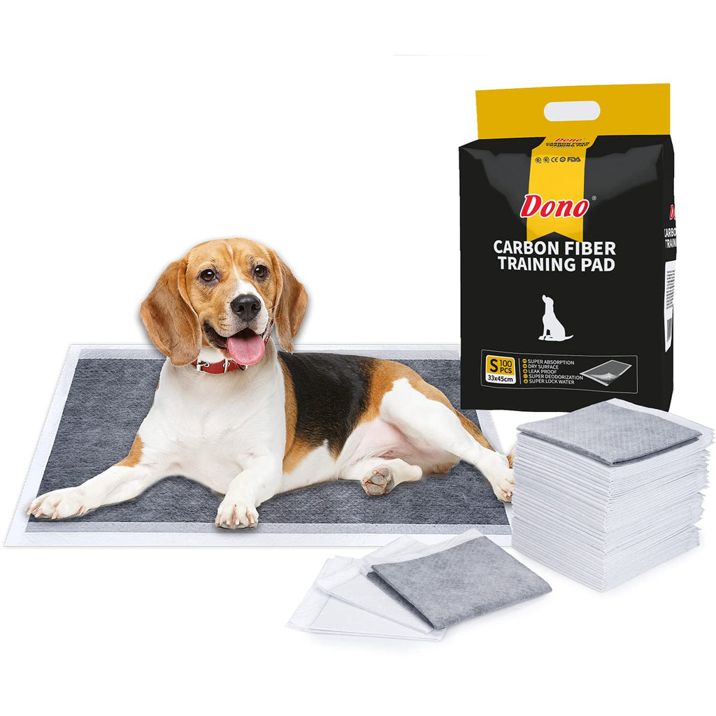 Dono Pet Training Puppy Pads - 100 Carbon Puppy Pee Wee Toilet Trainer Pads Super Absorbent Deodorizing Heavy Duty Dog Pet Pads S S 100-Count (12.99" x 17.71") - PawsPlanet Australia