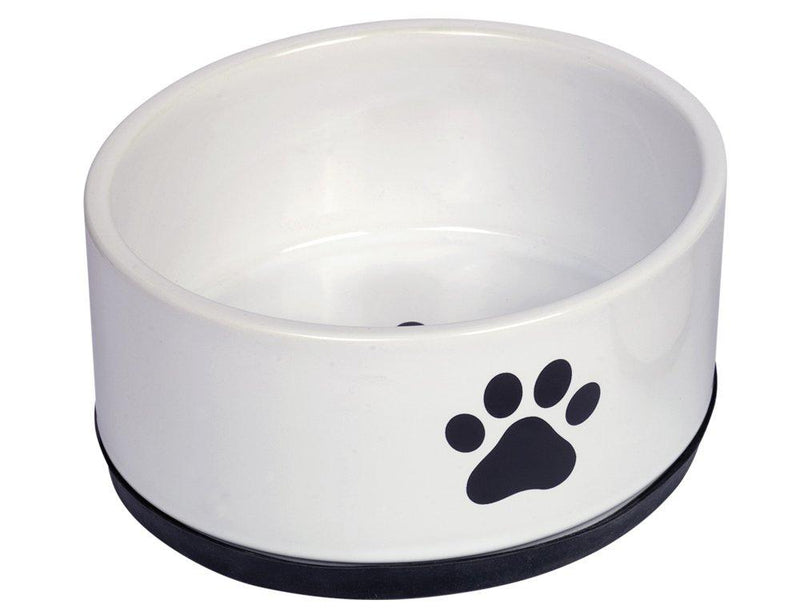 Nobby Paw Ceramic Bowl Diameter 17 x 8 cm Black / White Ø 17 x 8,0 cm - PawsPlanet Australia