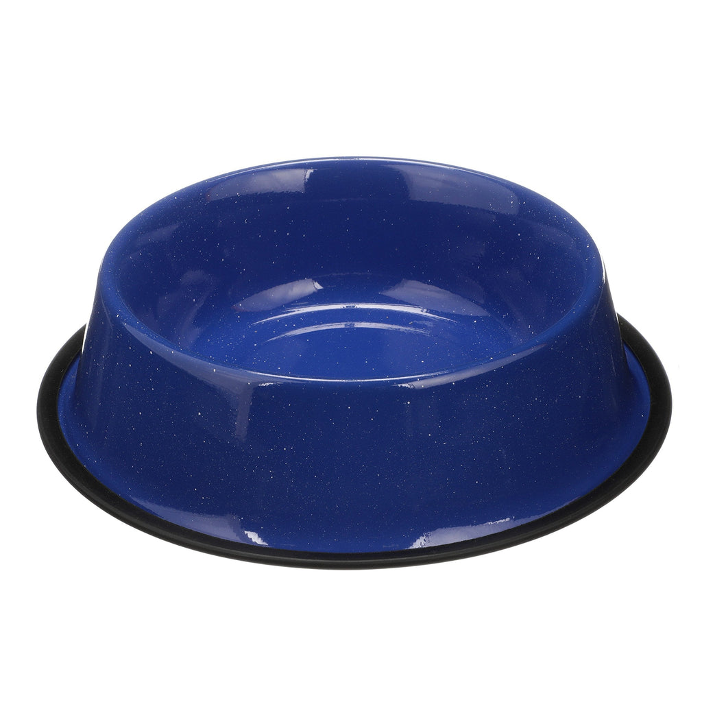 Neater Pet Brands Outdoor Camping Style Pet Bowl - Enamel Ware Blue Black Granite Colors - Dog Cat No Tip Skid Bowls (2000 mL, Blue) 2000 mL - PawsPlanet Australia