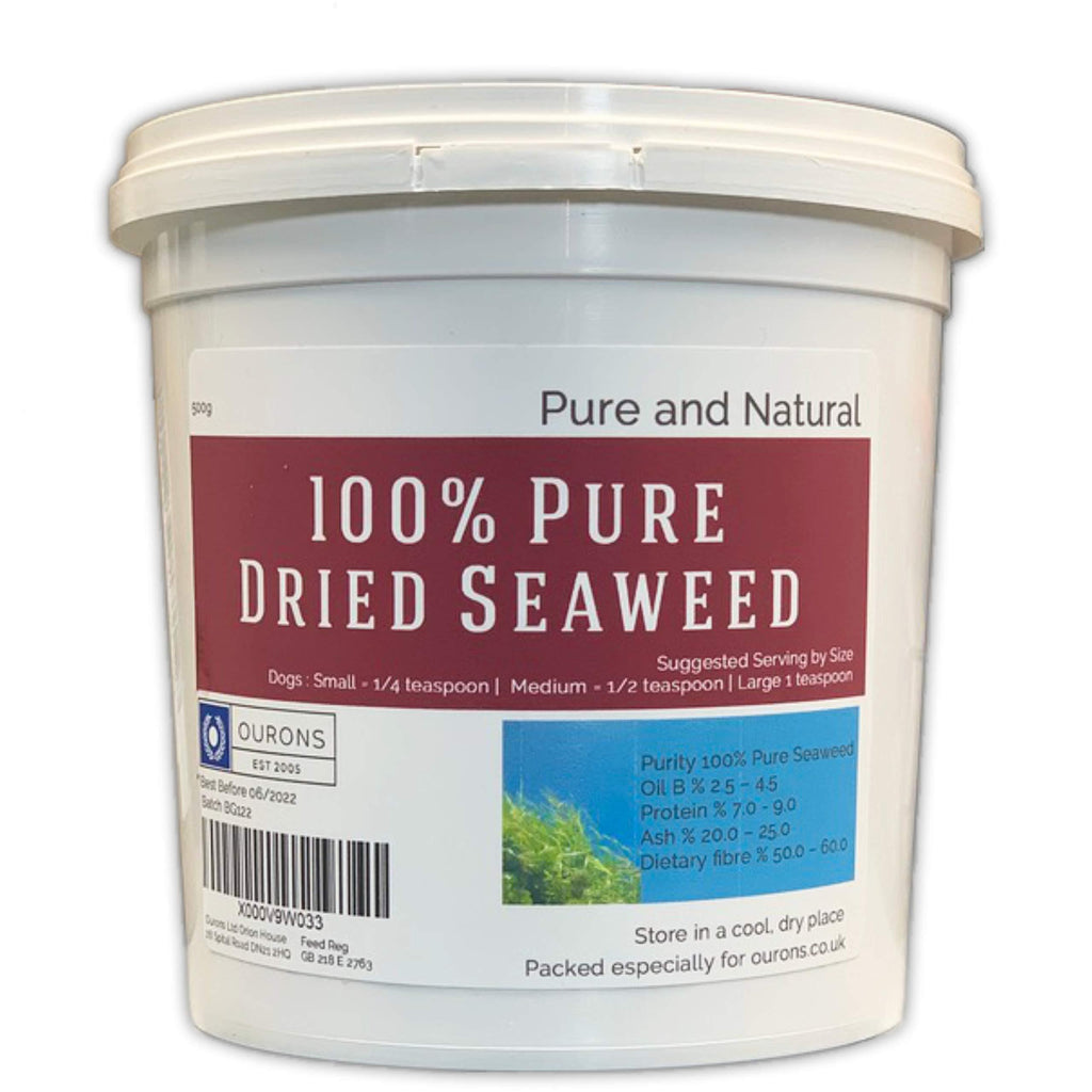 Ourons Seaweed For Dogs 500g Tub of Dried Kelp - PawsPlanet Australia