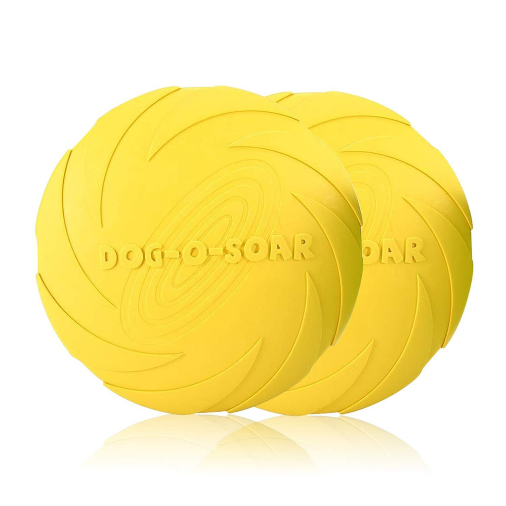 PETCUTE Dog Frisbee Dog flying Disc interactive Toy for dog Dogs Training frisbee 2 Pieces ø 20 cm L 2 Yellow - PawsPlanet Australia