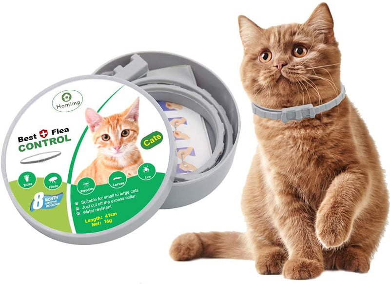 HOMIMP Cat Flea Collar 8 Months Protection - Flea Tick Treatment for Cats Kittens Puppies 41cm - PawsPlanet Australia