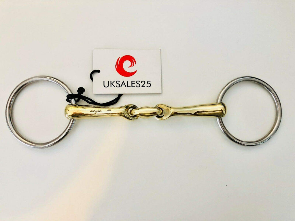 UKSALES25 Loose Ring Snaffle Bit Verbindend Angled (Horse Bits) (4.5") 4.5" - PawsPlanet Australia