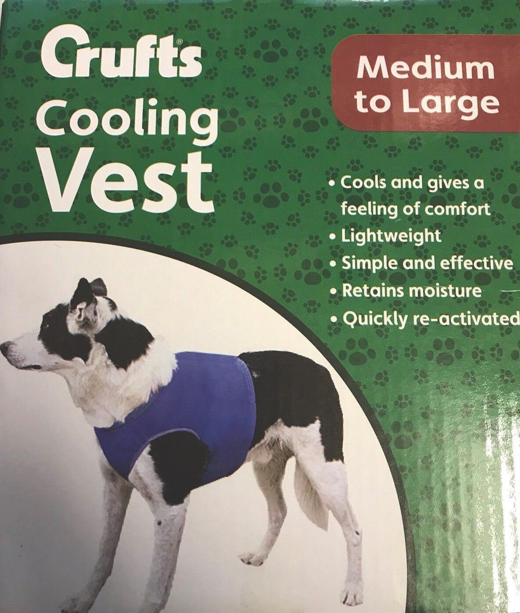 Crufts Pet Cooling Vest in Colour Box, Medium/Large, Blue - PawsPlanet Australia