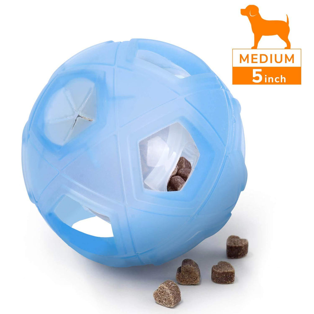 [Australia] - LumoLeaf Dog Treat Ball,Interactive IQ Treat Dispensing Ball Toy with Adjustable Difficulty Setting for Small to Medium Dogs and Cats. 5 inch 