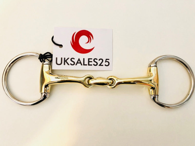 UKSALES25 EggButt Snaffle Bit Curved MP Double Jointed with Lozenge (HORSE BIT) (4.5") 4.5" - PawsPlanet Australia