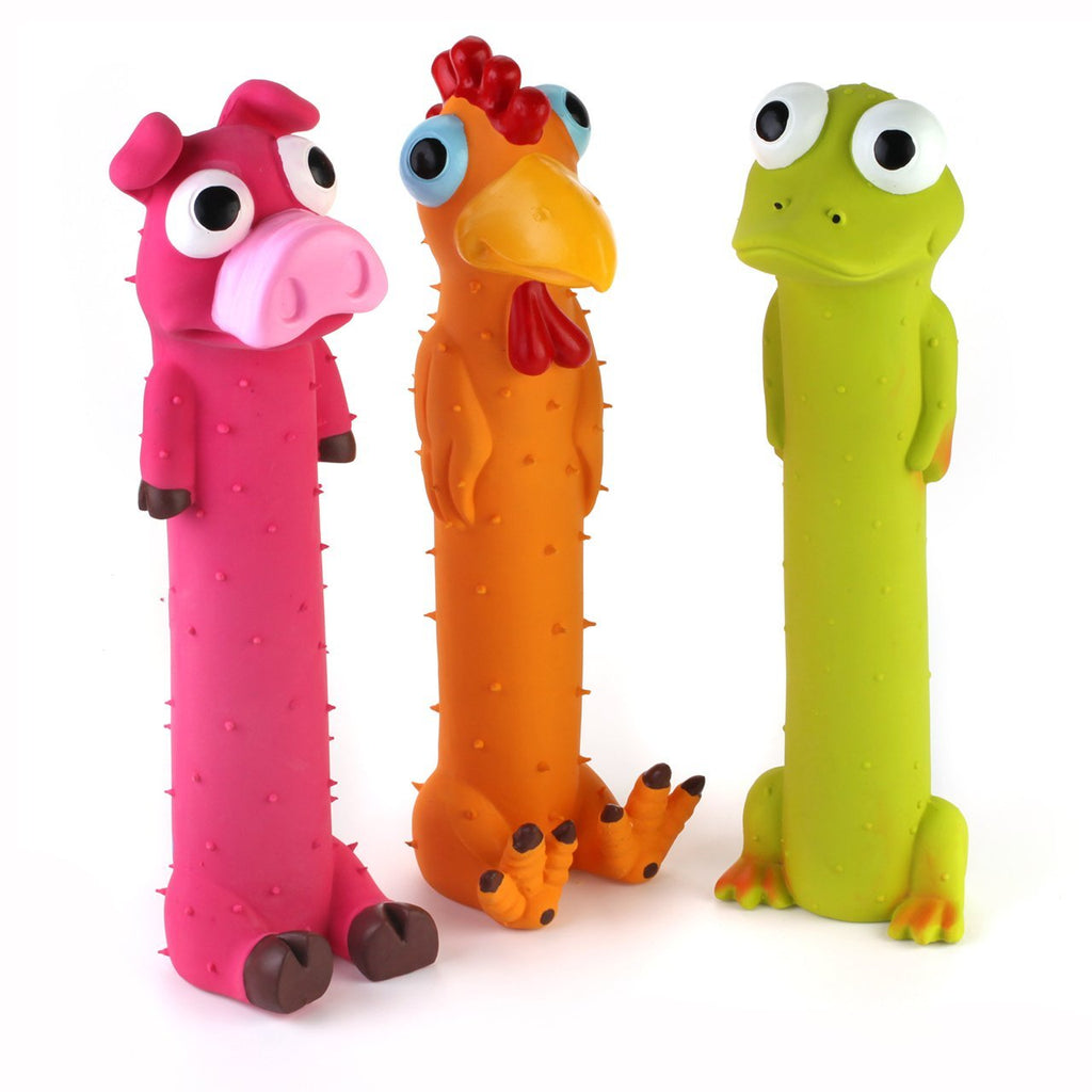CHIWAVA 3 Pack 9" Squeaky Latex Dog Toys Standing Stick Animal Puppy Fetch Interactive Play for Small Medium Dogs 3 Count (Pack of 1) - PawsPlanet Australia