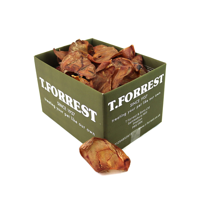 British Dried Whole Pigs Ears x50 For Dogs, 100% Natural Treats, Long Lasting Grain Free Chew - PawsPlanet Australia