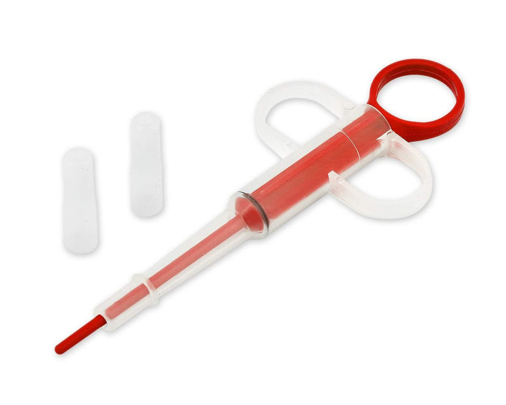 DSstyles Plastic Pet Pill Tablet Feeder Durable Injector Syringes Medical Feeding Tool with Soft Tip for Cats Dogs (Red) red - PawsPlanet Australia