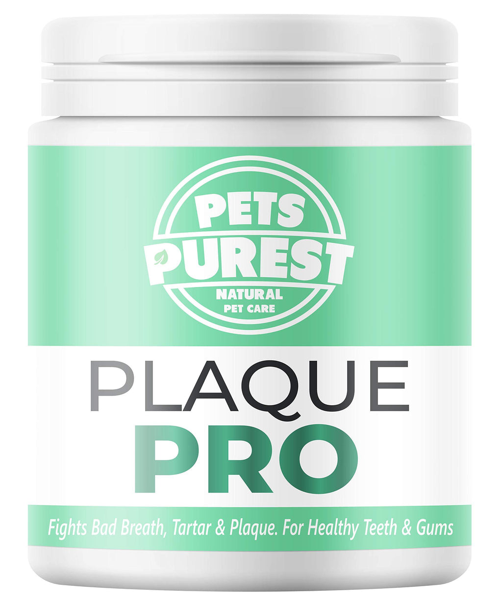 Pets Purest Plaque Off Powder - Plaque Pro Tartar & Plaque Remover for Dogs, Cats & Pet. 100% Natural Bad Breath, Teeth & Gum Disease Oral Health Hygiene Dental Care Formula - 180g - PawsPlanet Australia