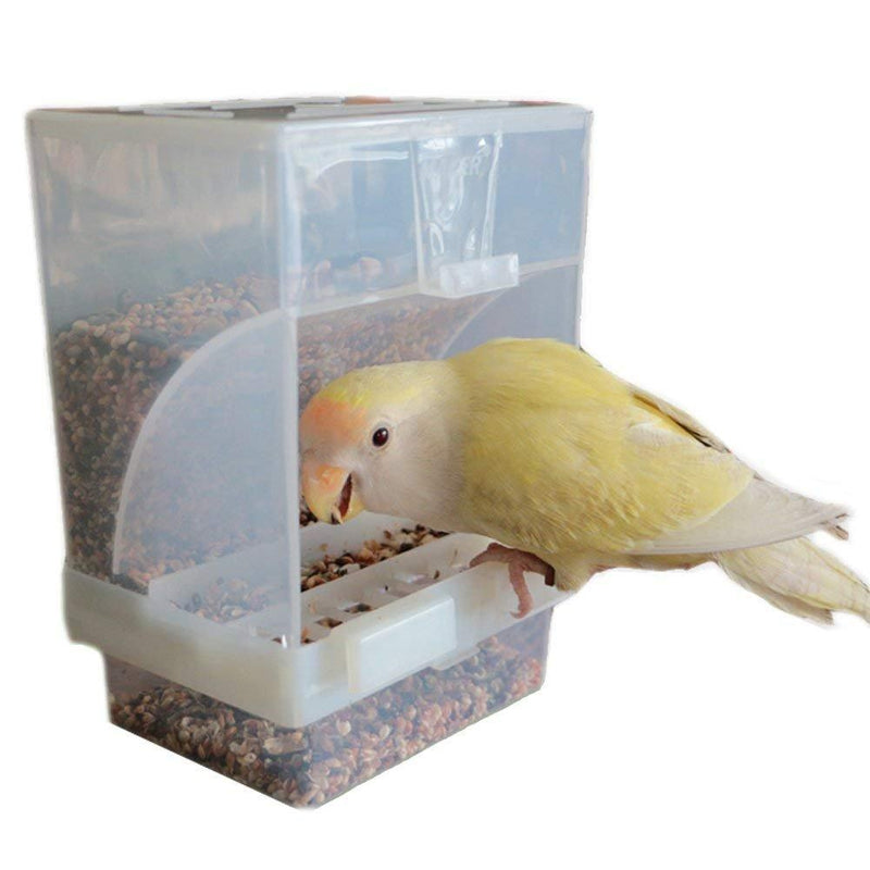 Hypeety Automatic Bird Feeder No Mess Pet Feeder Seed Food Container Perch Cage Accessories for Budgerigar Canary Cockatiel Finch Parakeet - PawsPlanet Australia