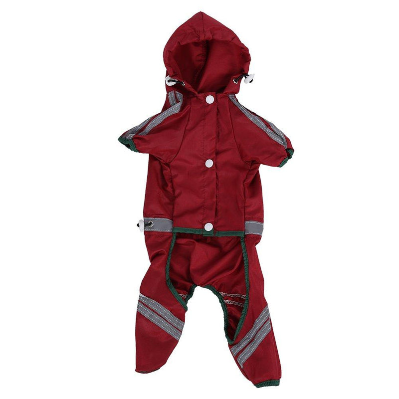 Pet Raincoat, Waterproof Jacket Cat Dog Hood Rain Coat Reflective Jumpsuit Apparel(Red M) Red M - PawsPlanet Australia