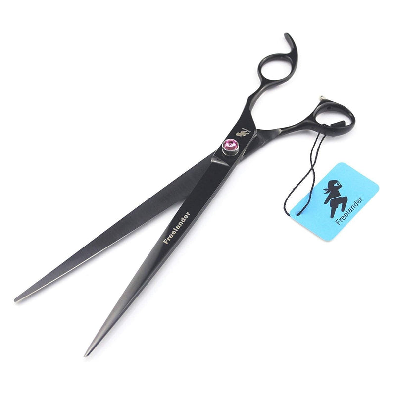 Moontay 10 inch Professional Pet Grooming Scissors Dog Hair Cutting Shears with Bag for Pet Groomer (Black) Black - PawsPlanet Australia