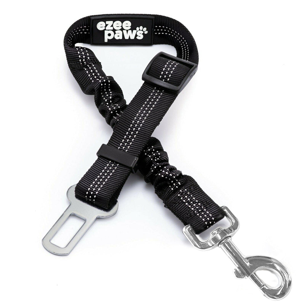 Ezee Paws Seat Belt For Dogs with Anti Shock Bungee Buffer Heavy Duty Elastic Car Lead Safety Clip Pet Travel Harness - PawsPlanet Australia