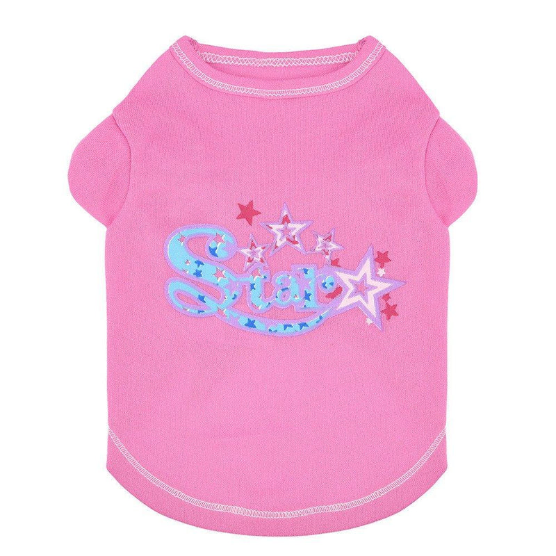 Cara Mia Dogwear Cotton Blend Printed Dog T-Shirt, Angel and Star Print (teacup to small breed dogs) (Star, XSmall) XS - PawsPlanet Australia