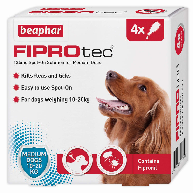 Beaphar Fiprotec Spot-On for Medium Dog, 4 Pipette - PawsPlanet Australia