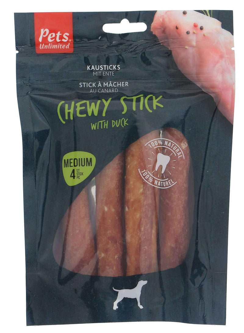 Pets Unlimited Chewy Sticks with Duck Medium, 4pc transparent - PawsPlanet Australia