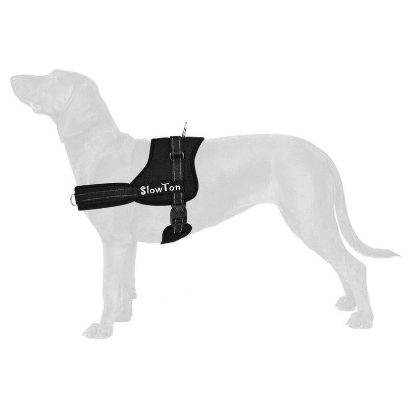 SlowTon No Pull Dog Vest Harness, New Generation Adjustable Neck Strap and Chest Strap, Breathable Padded Vest with Handle on Top, Easy Put On and Off Harness with Locking Buckle XL Double black ring D. - PawsPlanet Australia