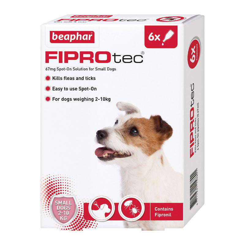 Beaphar | FIPROtec® Spot-On for Small Dogs (2–10kg) | Kills Fleas & Ticks | Vet Strength Treatment | 6 Pipettes - PawsPlanet Australia