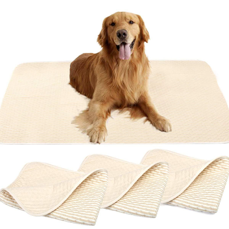 3 Packs Washable Pee Pads For Dogs, Super Absorbency Puppy Training Mat Pet Pee Pads, 4 Layers Of Protection With Soft Cotton Blend, Leak Proof, Machine Washable, Reusable, 19" x 27" 3 Pack - PawsPlanet Australia