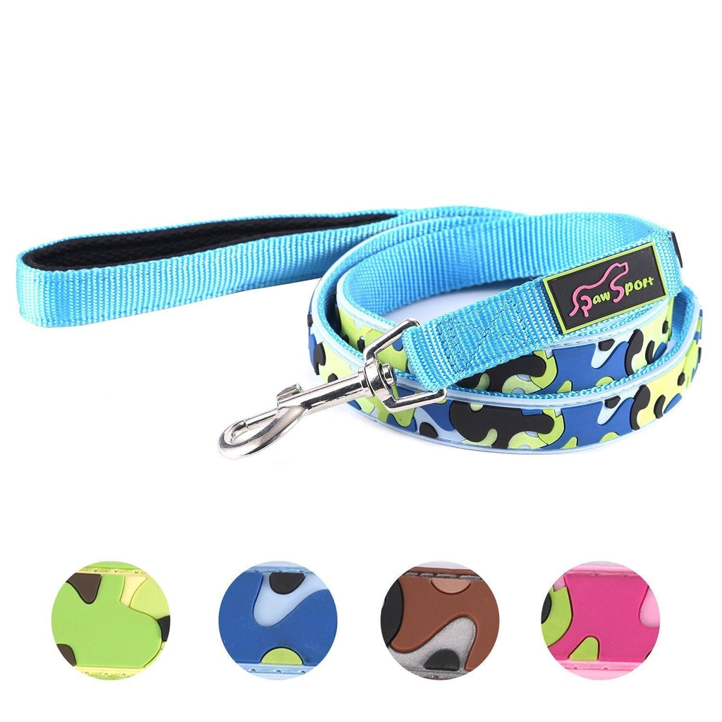 Paw Sport New Camo Durable Dog Leashes, 2D Effect, Handmade Design, with Matching Dog Collars (L: 4' * 5/8", Blue) L: 4' * 5/8" - PawsPlanet Australia
