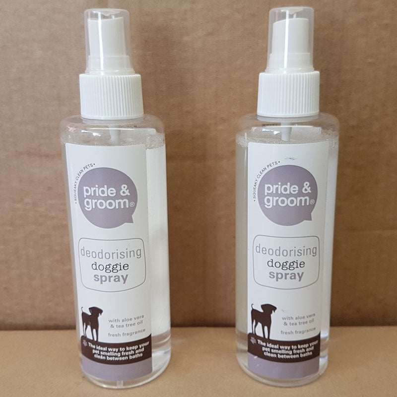 Pride & Groom 2 x Deodorising Doggie Spray Mist Aloe Vera & Tea Tree 200ml Each - PawsPlanet Australia