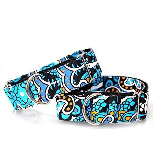 NEW Personalized Fabric Super Strong Durable Reef Dog Collar Martingale Collar Medium to Large Dog 3.75cm Wide Necklace - PawsPlanet Australia