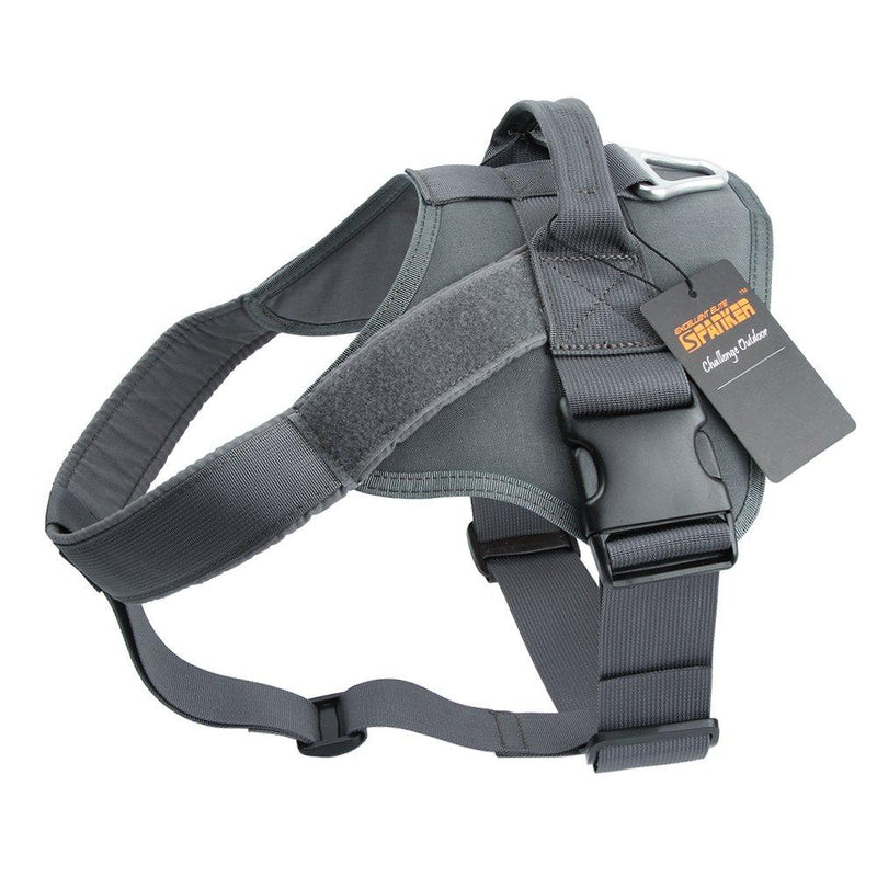 EXCELLENT ELITE SPANKER Tactical Military Dog Harness Vest Working Training with Handle(Grey,L) L Grey - PawsPlanet Australia