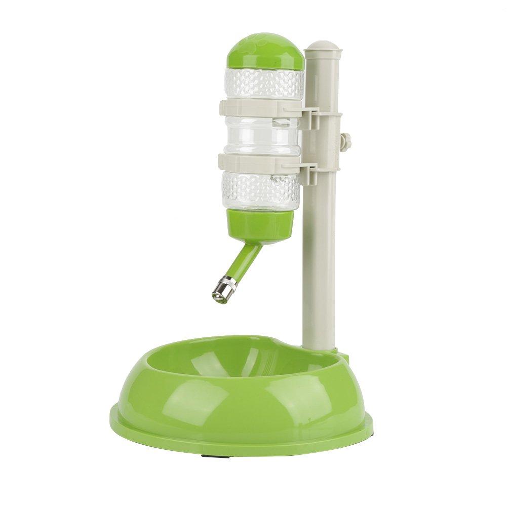 Fdit Water Bottle Bowl for Dogs - Automatic Feeding - Adjustable Water Height Dispenser for Dogs Cats (Green) green - PawsPlanet Australia